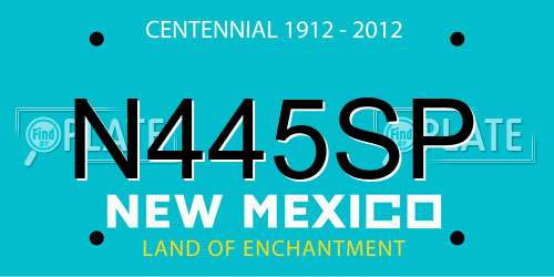 N445SP New Mexico License Plate