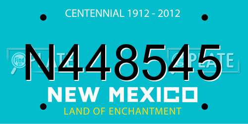 N448545 New Mexico License Plate