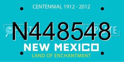 N448548 New Mexico License Plate