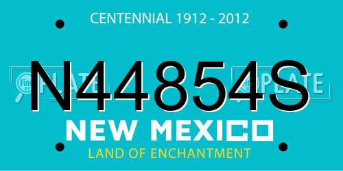 N44854S New Mexico License Plate