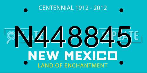 N448845 New Mexico License Plate