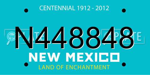 N448848 New Mexico License Plate