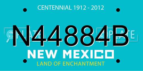 N44884B New Mexico License Plate