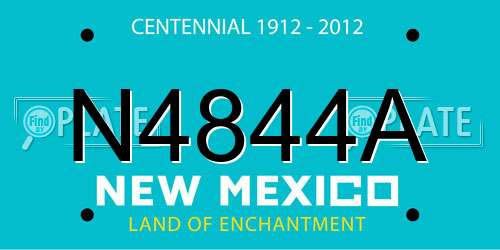 N4844A New Mexico License Plate