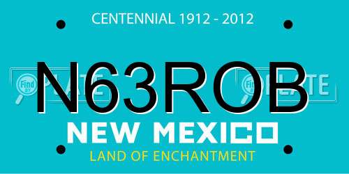 N63ROB New Mexico License Plate