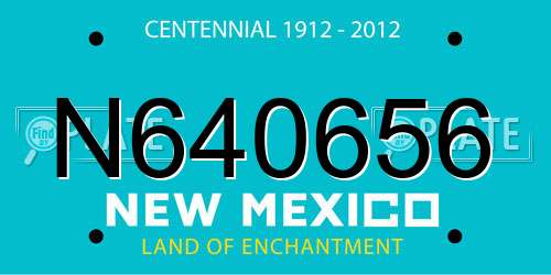N640656 New Mexico License Plate