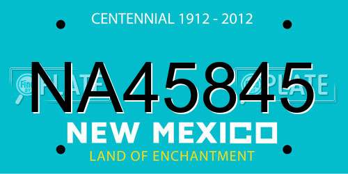 NA45845 New Mexico License Plate