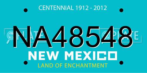 NA48548 New Mexico License Plate