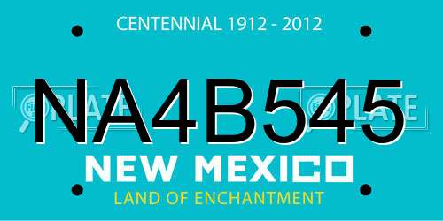 NA4B545 New Mexico License Plate