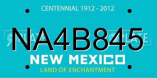 NA4B845 New Mexico License Plate