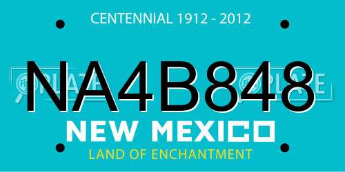 NA4B848 New Mexico License Plate