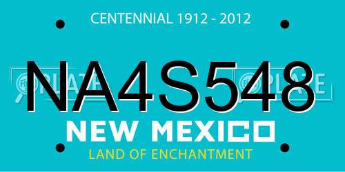 NA4S548 New Mexico License Plate