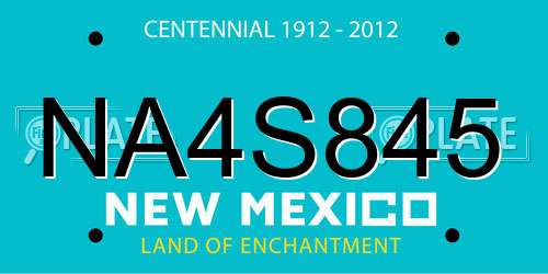NA4S845 New Mexico License Plate
