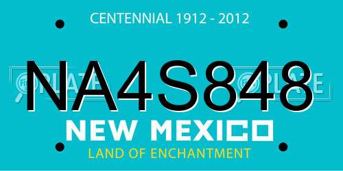NA4S848 New Mexico License Plate