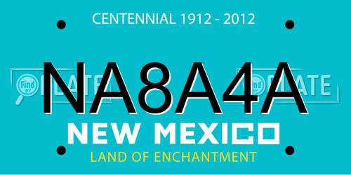 NA8A4A New Mexico License Plate