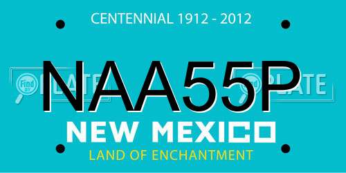 NAA55P New Mexico License Plate