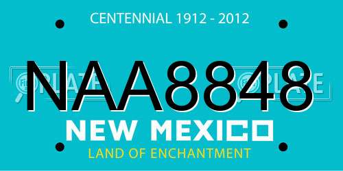 NAA8848 New Mexico License Plate