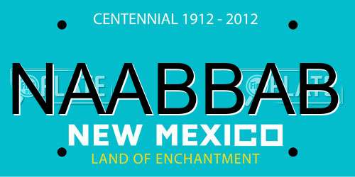 NAABBAB New Mexico License Plate
