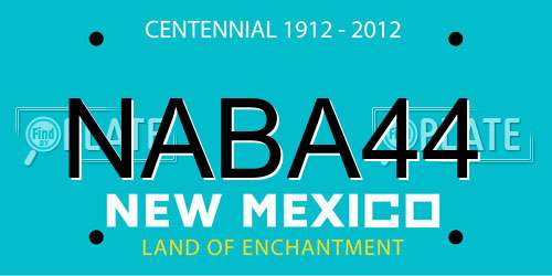NABA44 New Mexico License Plate