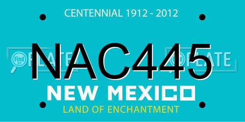NAC445 New Mexico License Plate