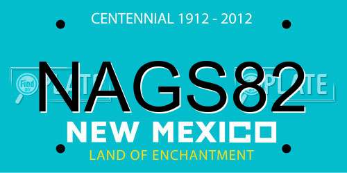 NAGS82 New Mexico License Plate