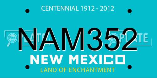 NAM352 New Mexico License Plate
