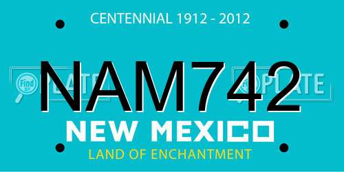 NAM742 New Mexico License Plate