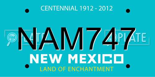 NAM747 New Mexico License Plate
