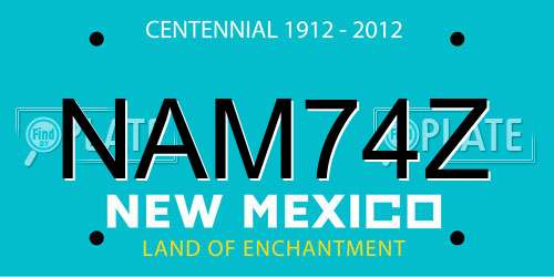 NAM74Z New Mexico License Plate