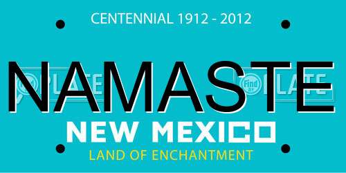 NAMASTE New Mexico License Plate