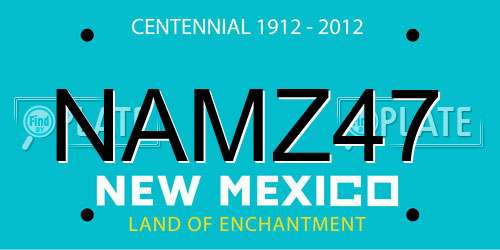 NAMZ47 New Mexico License Plate
