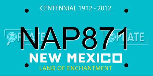 NAP871 New Mexico License Plate