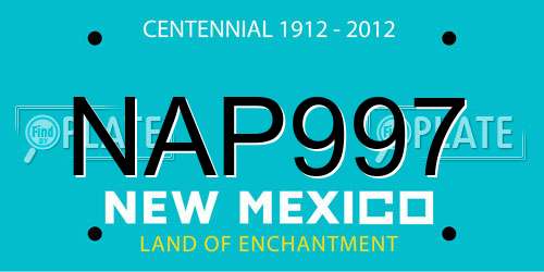 NAP997 New Mexico License Plate