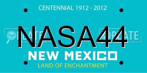 NASA44 New Mexico License Plate