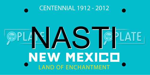 NASTI New Mexico License Plate