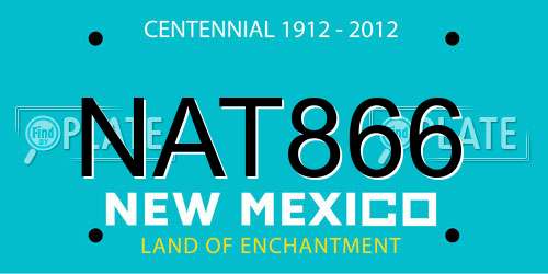 NAT866 New Mexico License Plate