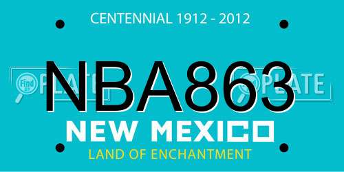 NBA863 New Mexico License Plate