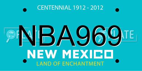 NBA969 New Mexico License Plate