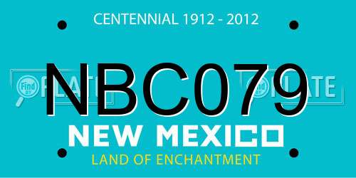NBC079 New Mexico License Plate