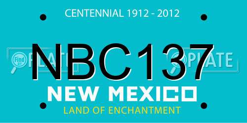 NBC137 New Mexico License Plate