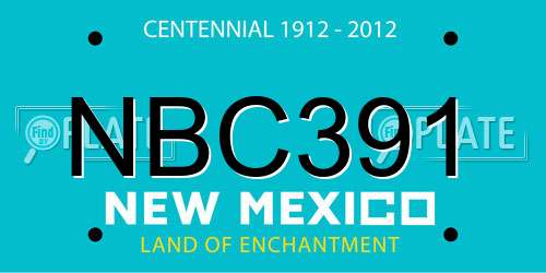 NBC391 New Mexico License Plate