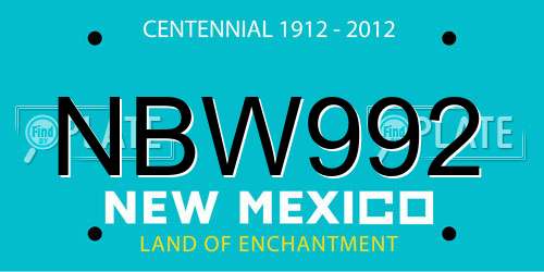 NBW992 New Mexico License Plate