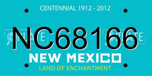 NC68166 New Mexico License Plate