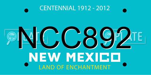 NCC892 New Mexico License Plate