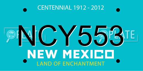 NCY553 New Mexico License Plate