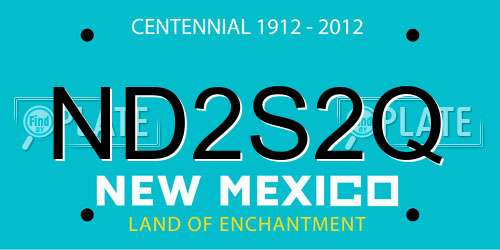 ND2S2Q New Mexico License Plate