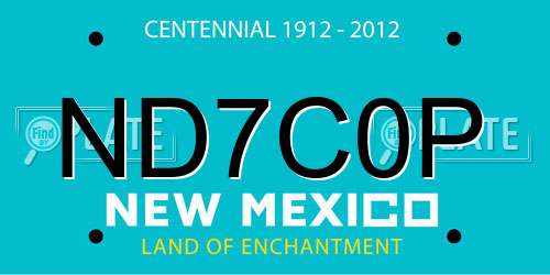 ND7C0P New Mexico License Plate