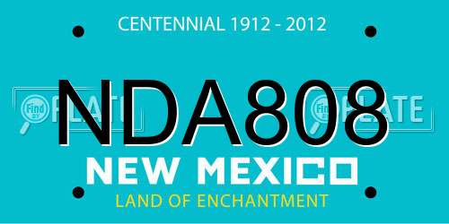 NDA808 New Mexico License Plate