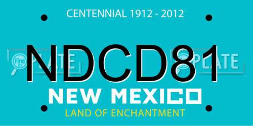 NDCD81 New Mexico License Plate