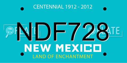 NDF728 New Mexico License Plate